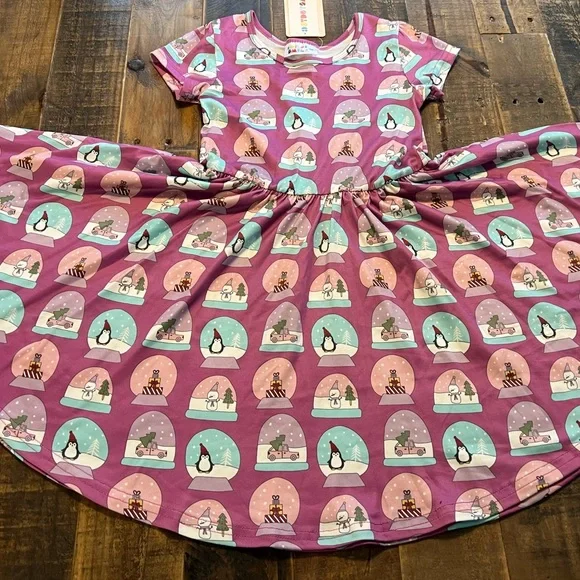 Dot Dot Smile | Dresses | Dot Dot Smile Size 56 Or 7 Girls Snow Globes  Christmas Cap Twirl Dress New | Poshmark
